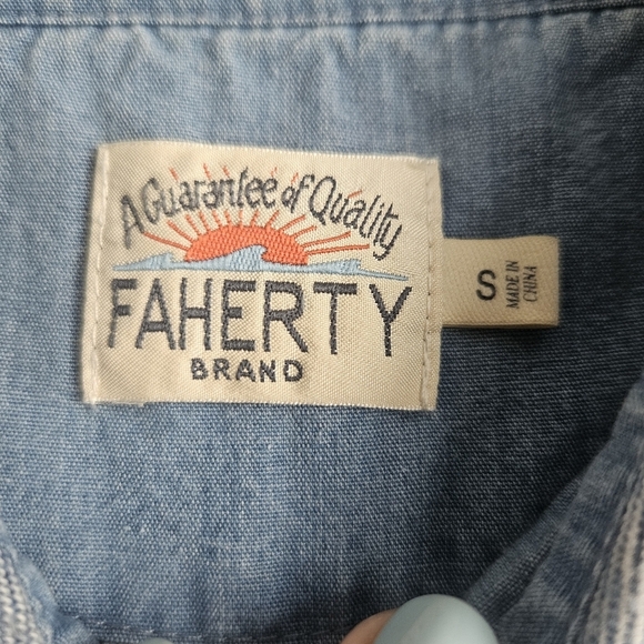 Faherty Mens Casual Heather Polo Size Small - Picture 7 of 9